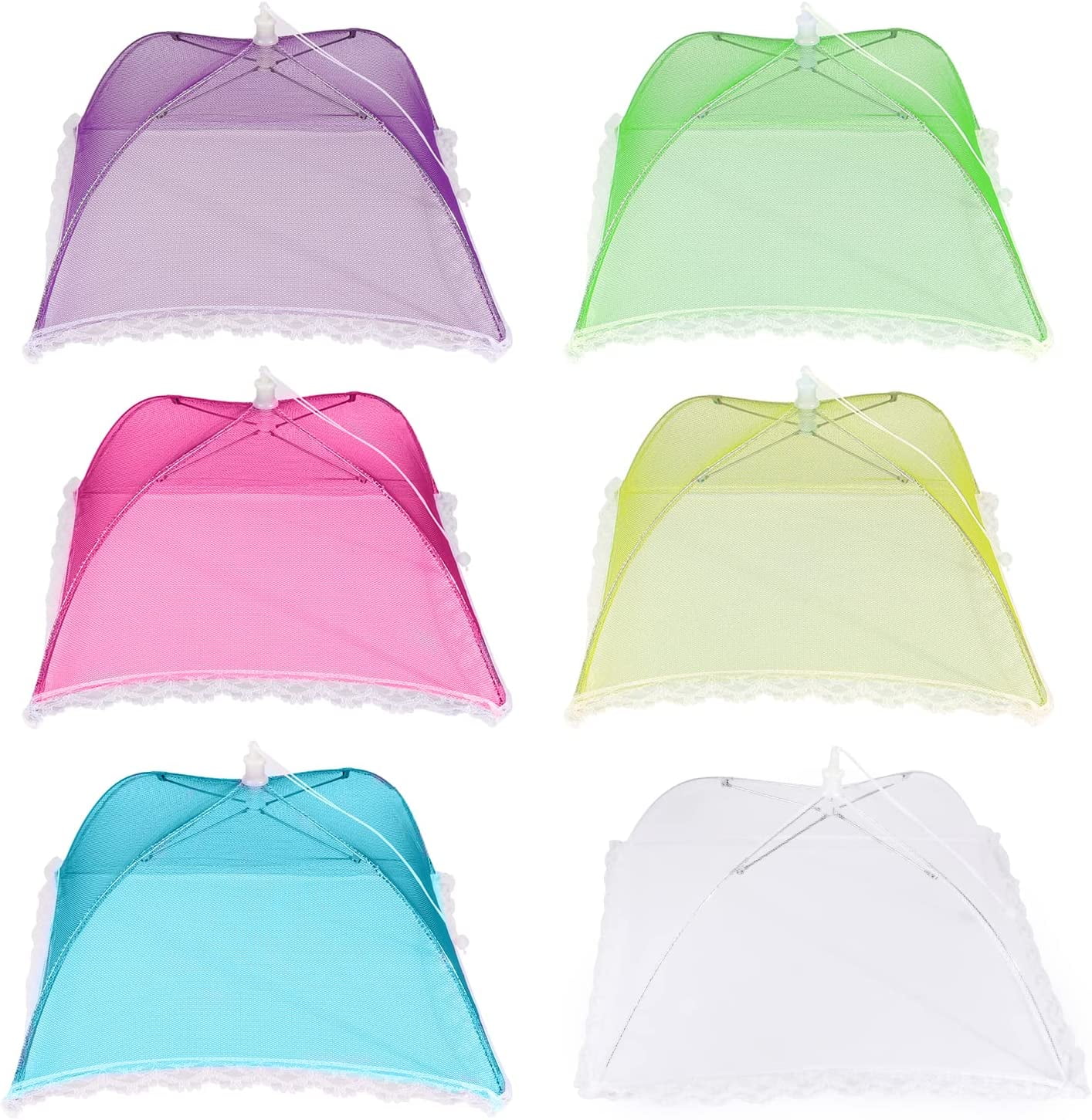4 Pcs Cloche Alimentaire Pliable en Forme de Mouche Couverture Alimentaire Parapluie Pliant Tente Répulsif Insectes Moustiques Couverture pour Barbe