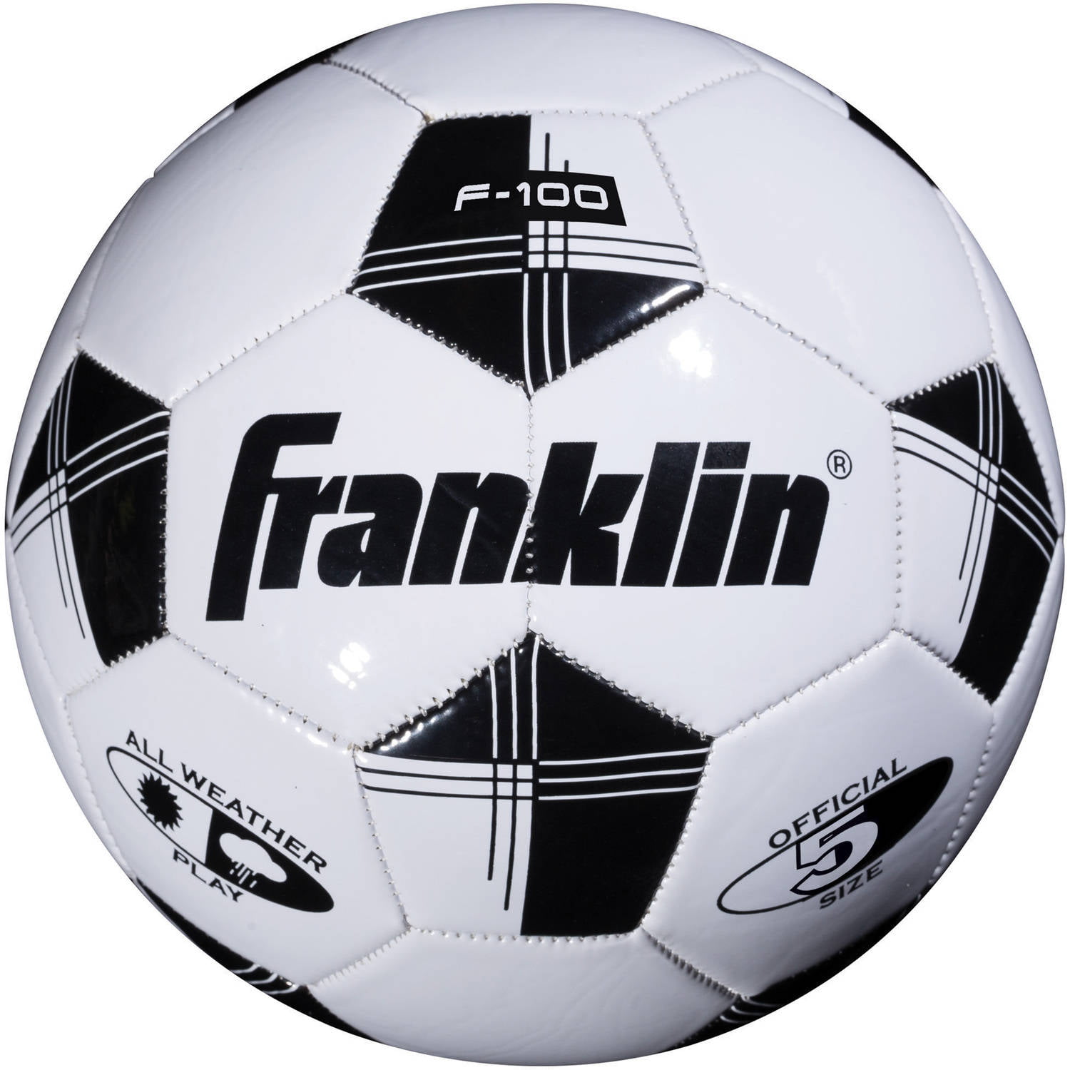Franklin Sports Competition Soccer Ball, Size 5, Black and ...