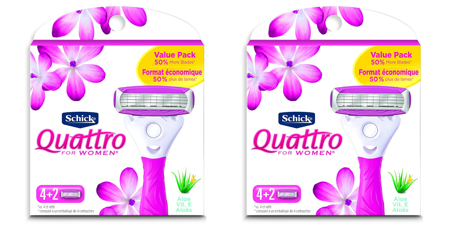 Schick Quattro Ultra Smooth Razor Blade Refills for Women, 6 Ea, 2 Pack