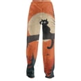 thumbnail image 5 of Halloween Womens Flannel Pajama Pants Cute Patterned Jogger Cinch Bottom Casual Wide Leg Sweat Pants with Pockets, 5 of 6
