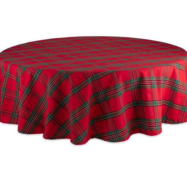 Mantel para Cena y Festividades, Lavable A Máquina, 100% de Algodón, 177 cm, Cuadros Festivos, de 4 A 6 Personas