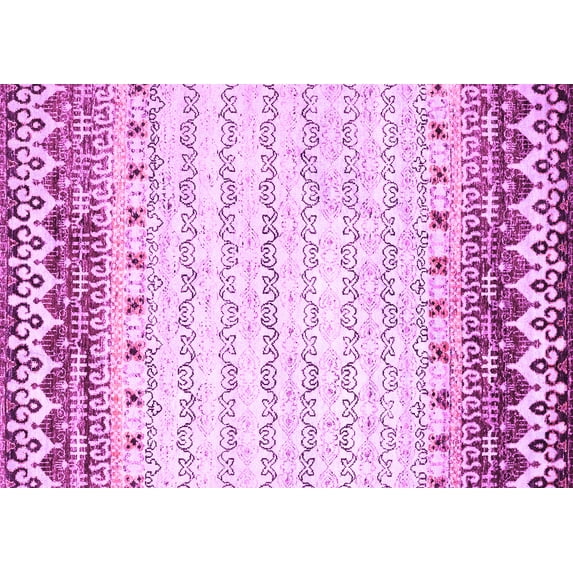 Ahgly Company Indoor Rectangle Abstract Pink Contemporary Area Rugs, 5' x 8'