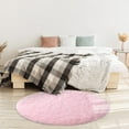 thumbnail image 6 of DweIke Round Rug for Bedroom,Soft Shaggy Area Rugs for Living Room Decor,Fluffy Circle Carpets for Nursery,6'x6',Pink, 6 of 8