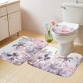 thumbnail image 2 of Pink Palm Tree Bath Mat 3 Piece Bathroom Rug Set, Forest Tropical Plants Flower Leaf Non Slip Bath Rug Contour Mat and Toilet Lid Cover, Absorbent Shower Mats Soft Bath Rugs and Mats Sets, 2 of 8