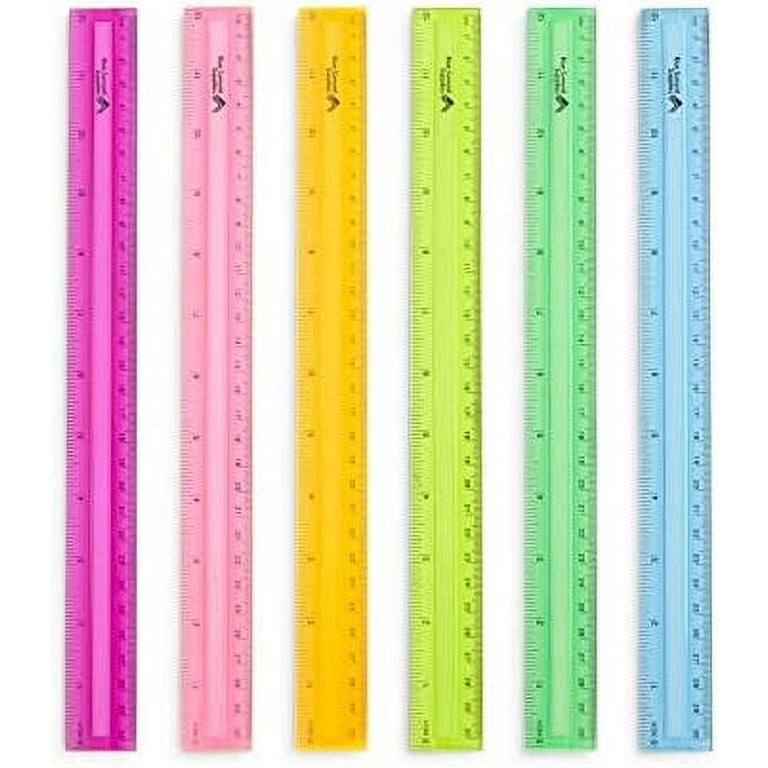 Duijinyu 30 Packs Clear Plastic Ruler 12 inch Straight Ruler with Centimeter and millimeter, Metric Rulers Bulk for Kids Classroom School Office