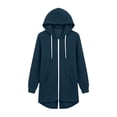 thumbnail image 6 of DYTTDG Women's Oversized Longline Zip-Up Hoodie, Full-Zip Fleece Sweatshirt Jacket with Kangaroo Pocket, Long Hooded Coat for Fall & Winter, 6 of 8