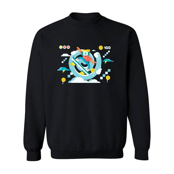 Videogame Skateboarding Boy  Sweatshirt Men -Image by Shutterstock, Male 4X-Large