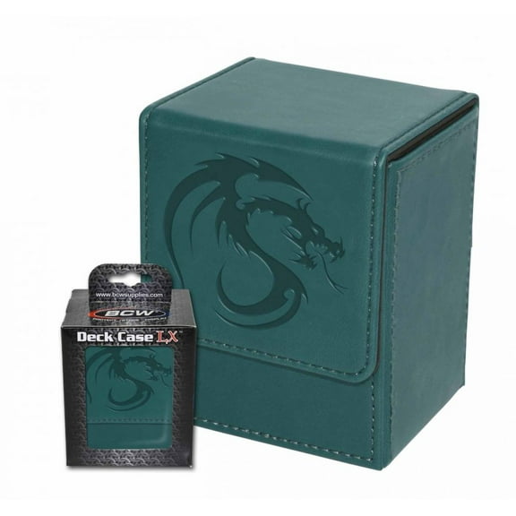 1x BCW GAMING DECK CASE BOX - LX - TEAL - Leatherette with Magnetic Closure