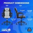 thumbnail image 4 of Gamer Gear Jr. Xplorer Gaming and Computer Chair, Kids and Teens Gaming Chair with Padded Arms, Adjustable Height, Gray and Black, 4 of 11