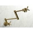 thumbnail image 4 of Kingston Brass KS4107ZX Millennium Two-Handle 1-Hole Wall Mount Pot Filler Faucet in Brushed Brass, 4 of 8