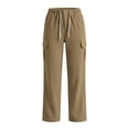 thumbnail image 7 of SeekIslan Womens Corduroy Cargo Pants Drawstring Waist Baggy Fit with Pockets for Casual Lounge Wear, 7 of 7