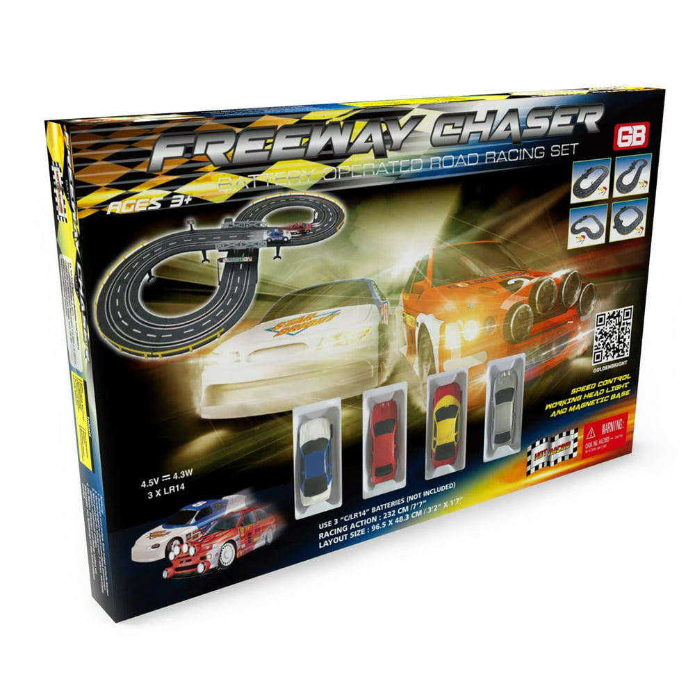Freeway Chaser Road Racing Slot Car Set - Battery Operated - Walmart
