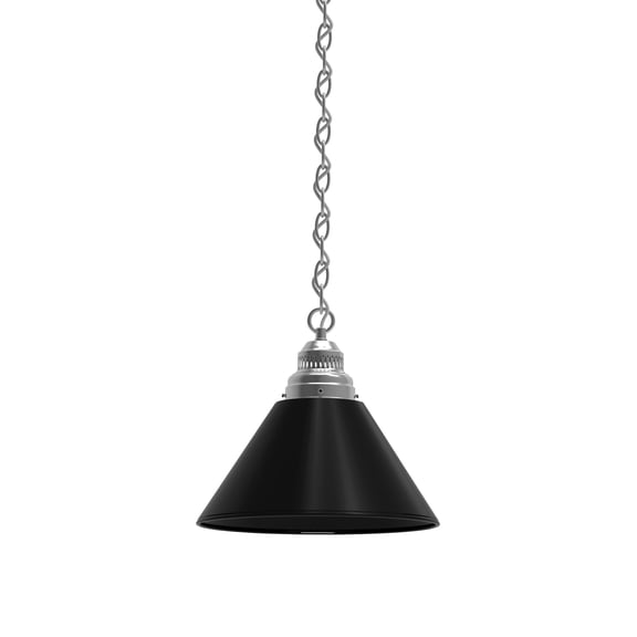 Plain Black Pendant Light with Chrome FIxture