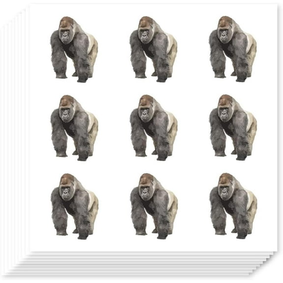 180 Pieces Self-Adhesive Gorilla Labels Stickers 1 Inch Forest Animal Stickers