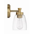thumbnail image 2 of Craftmade Henning 1 Light Sconce, Clear Glass, Satin Brass, 12705SB1, 2 of 5