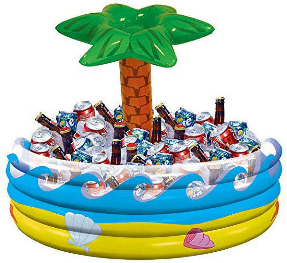 Amscan Palm Tree Oasis Inflatable Party Cooler, 28.5" x 26.5"
