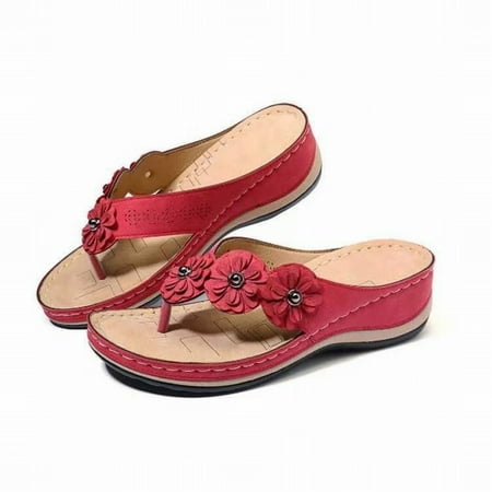 

HTGFGMGW Women Footwear Women Shoes Fashion Slippers Flat Open toe Sequins Slippers Summer Casual Fashion Sandals Bathroom Slippers Gladiator Sandals for Women Red