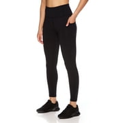 Reebok Women's Solid Print High Rise 7/8 Legging with 25" Inseam and Side Pockets