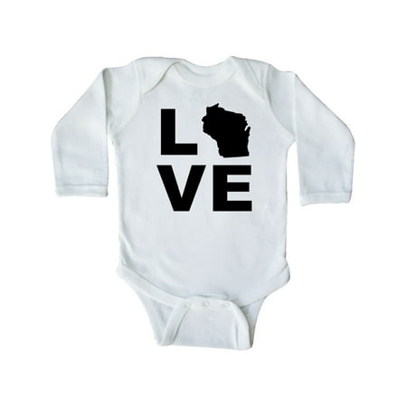 

Inktastic Love Wisconsin Gift Baby Boy or Baby Girl Long Sleeve Bodysuit