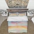 thumbnail image 3 of Designart 'Pastel Pink And Blue Clouds' Traditional Duvet Cover Set, 3 of 4