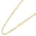 thumbnail image 2 of Ioka - 14K Tri Color Solid Gold 3.3mm Valentino Star Diamond Cut Chain Necklace with Lobster Clasp, 2 of 6