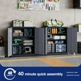 thumbnail image 6 of AUHUP 35" Metal Cabinet with Locking Doors and 2 Adjustable Shelves, Black Gray Garage Storage Cabinet for Warehouse, Basement, Home Office, File Storage Utility Cabinets, 6 of 7