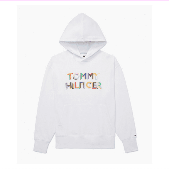 TOMMY HILFIGER Pride Popover Hoodie,White,XS/TP
