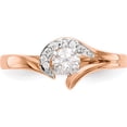 thumbnail image 4 of 14K Rose Gold Peg Set Diamond Semi-Mount By-Pass Engagement Ring (Size 7) Made In India rm2504e-006-raa, 4 of 5