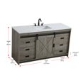 thumbnail image 2 of Elegant Kitchen and Bath Austin 60 Inch Single Bathroom Vanity In Rustic Grey, 2 of 15