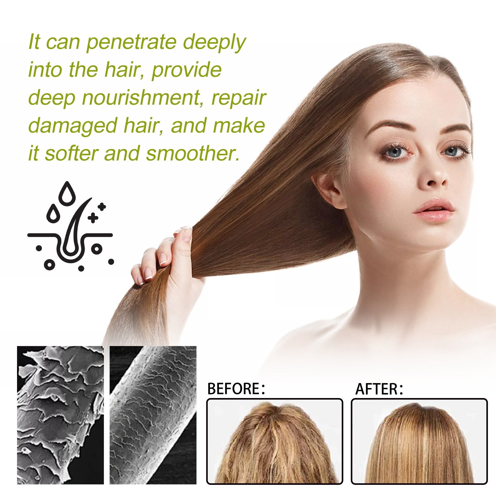 Luoyaxxxxx Hair Grease for Dry Hair Damaged Moisturizing Hair Nourishes And Smoothes Hair Dry And Frizzy Hair And Split Ends Hair