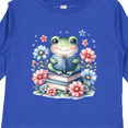 thumbnail image 4 of Inktastic Book Lover Reading Frog Librarian Girls Long Sleeve Toddler T-Shirt, 4 of 5