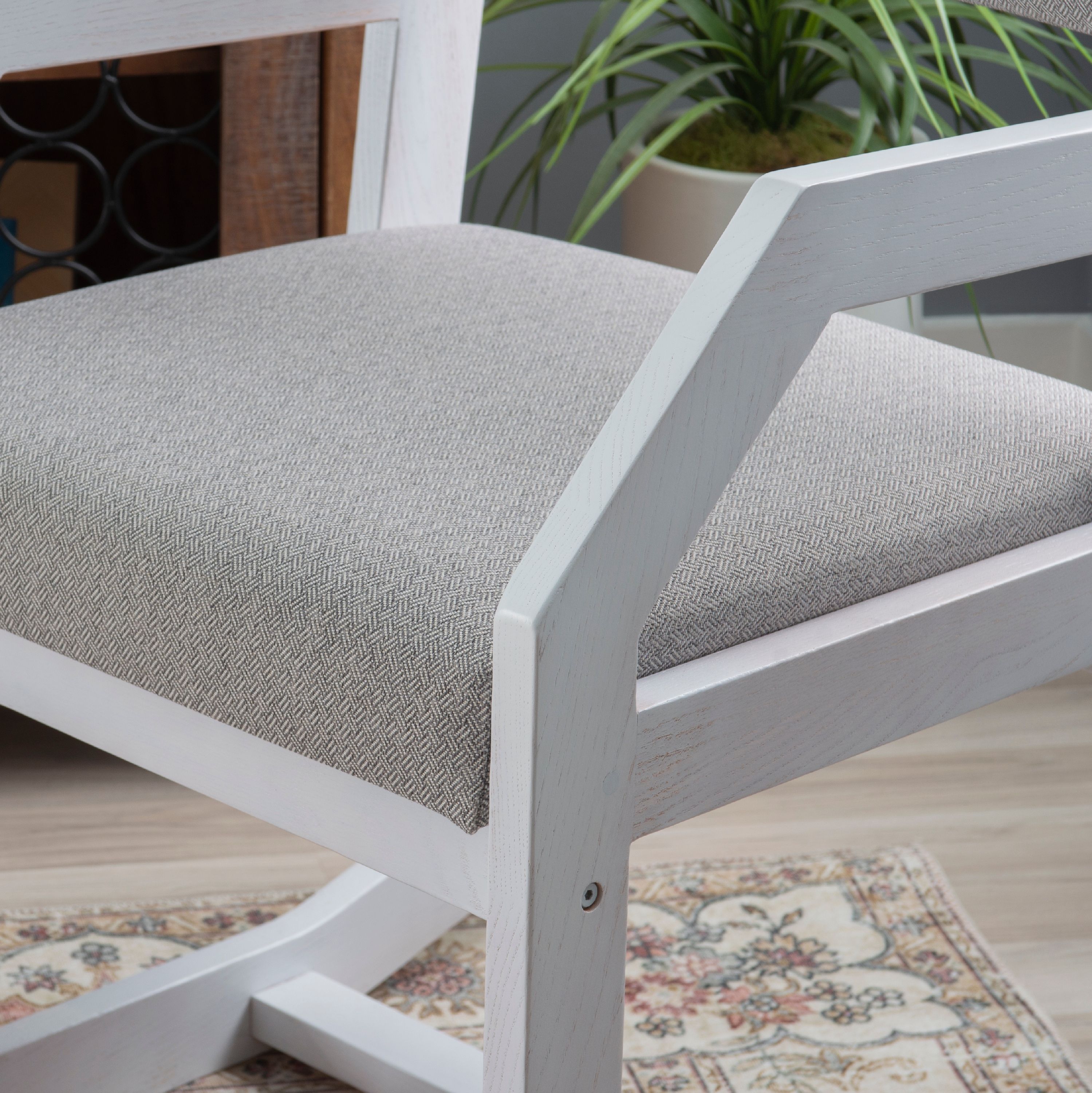 Linon Sutton Sled Base Modern Accent Chair, White/Gray