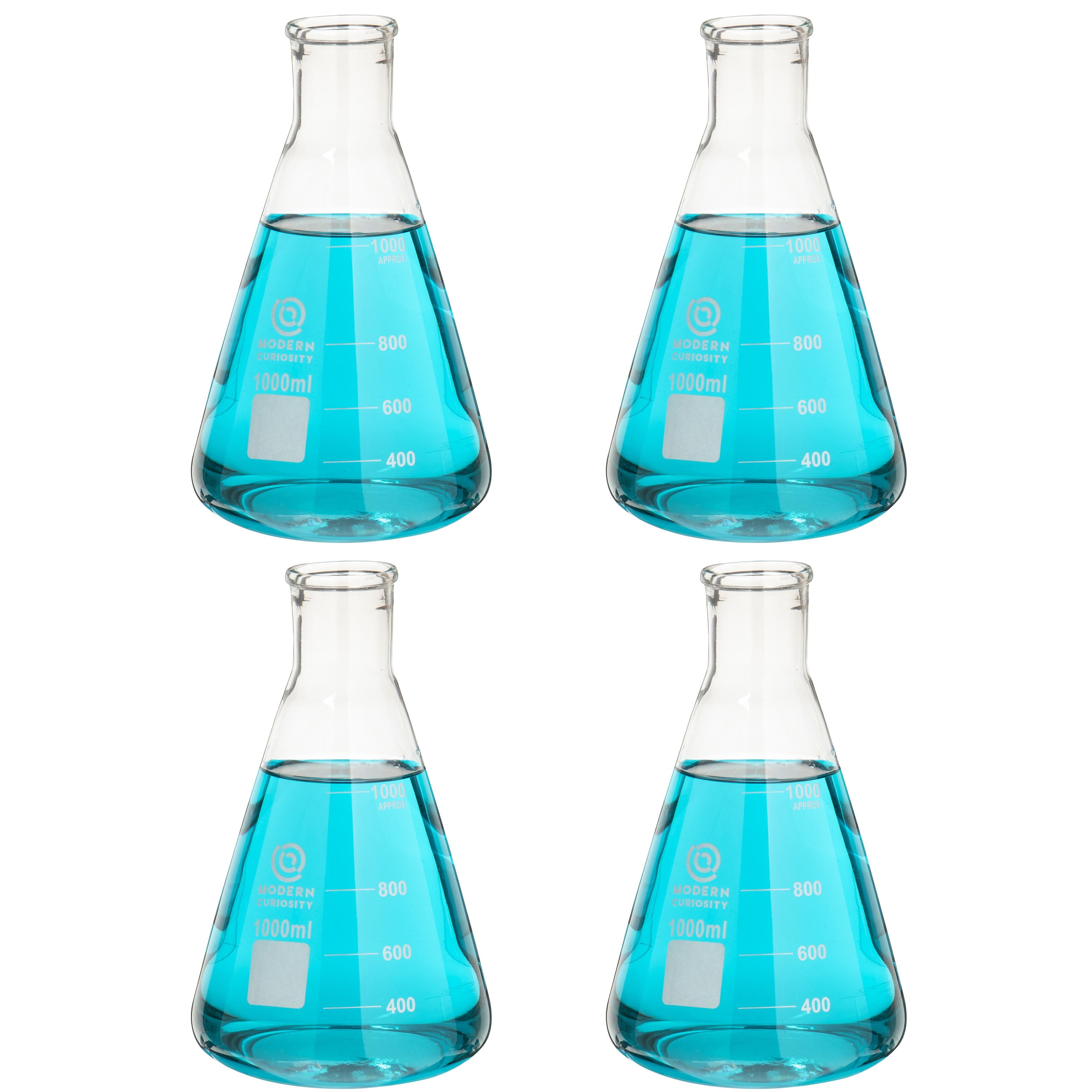 Glass Erlenmeyer Flask Set Graduated Borosilicate Glassware