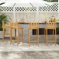thumbnail image 5 of Costway 1 PCS 30" Teak Wood Bar Stool with Footrest & Backrest Wooden Bar Height Chair, 5 of 9