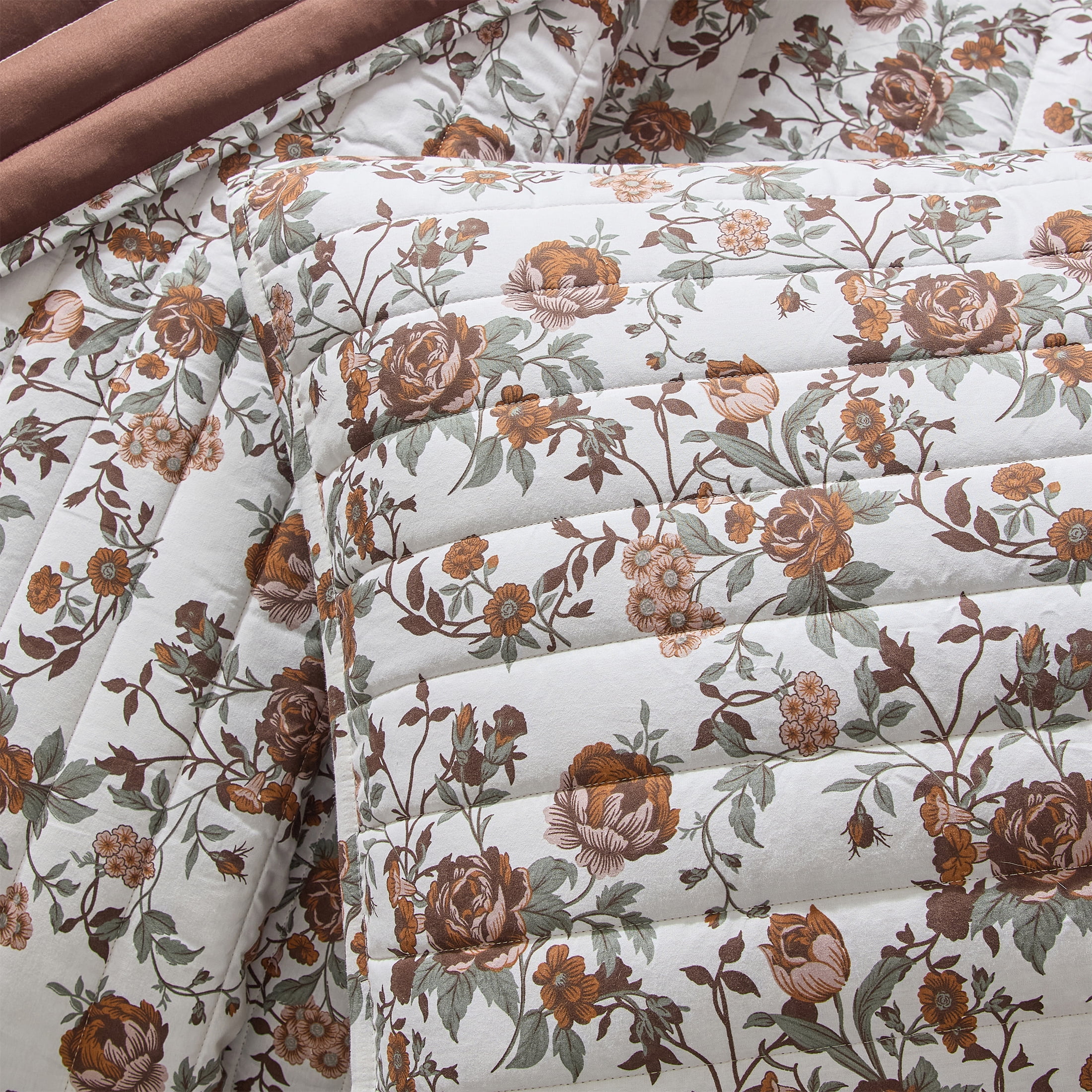 My Texas House Multicolor Floral 3-Piece Cotton Quilt Set, Full/Queen