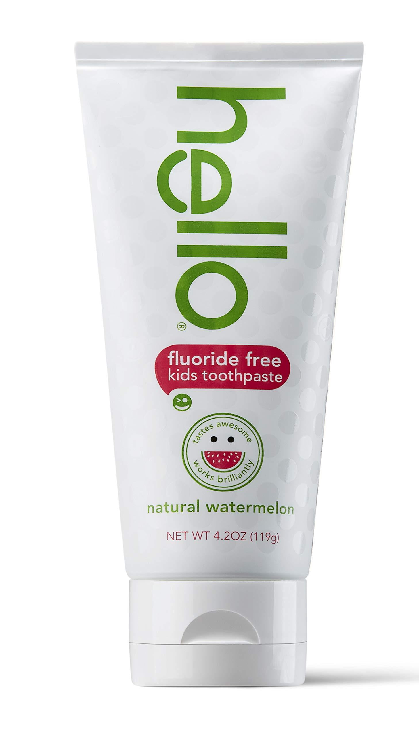 Hello Oral Care Kids Fluoride Free Toothpaste for 3 Months+, Gluten Free and SLS Free, Natural Watermelon, 4 Count