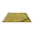 thumbnail image 2 of Ahgly Company Machine Washable Indoor Round Oriental Yellow Industrial Area Rugs, 5' Round, 2 of 4