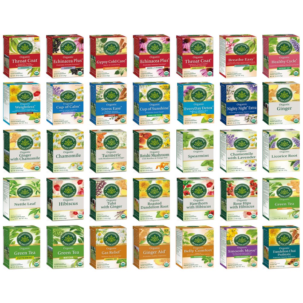 Traditional Medicinals Tea Bag Sampler Unique Tea Sampler Variety with 70 Organic Herbal Teas