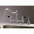 thumbnail image 4 of Kingston Brass KS3271PKLBS Duchess Bridge Kitchen Faucet with Brass Side Sprayer, Polished Chrome, 4 of 7