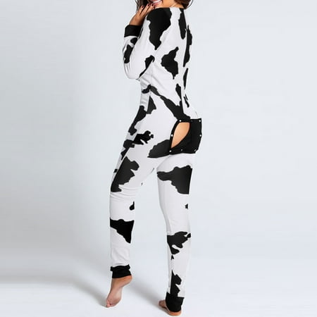 

PEONAVET Merry Christmas Women s Sexy Deep V Neck Butt Flap Pajamas Onesie Loose Bodycon Bodysuit Long Sleeve One Piece Jumpsuit Rompers Christmas Gifts For Women