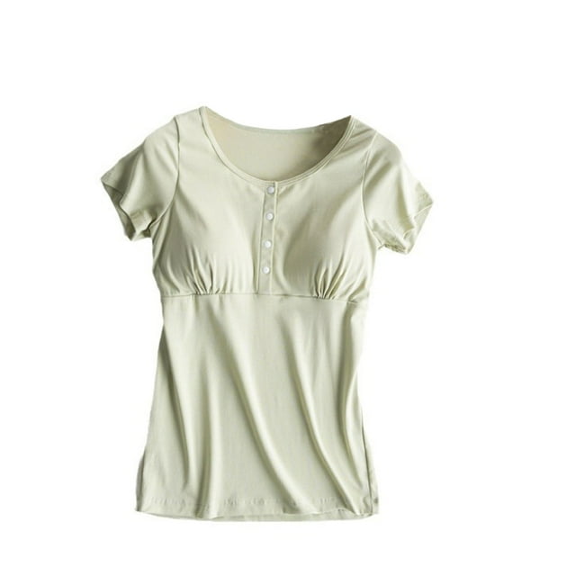 Bwiyojiz Tailles M-TTG Robe de Maternité en Coton Mode T-Shirt à Manches Courtes d'Été Imprimé Col Rond Décontracté Bouton Chemisiers Réguliers Modern Textures Vêtements de Grossesse, Cadeaux d'Amitié pour Femmes