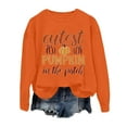 thumbnail image 1 of WEAIXIMIUNG Sweat-Shirt Femme Surdimensionné Citrouille Automne Hiver Thème Alphabet Anglais Mode Décontracté Imprimé Sans Tête Hoodie, 1 of 4