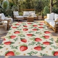 thumbnail image 2 of Red Strawberry Outdoor Rug for Patio/Deck/Porch, Non-Slip Large Area Rug 3 x 5 Ft, Summer Fruits Farmhouse Leaves Floral Retro Indoor Outdoor Rugs Washable Area Rugs, Camping Rug Carpet Runner, 2 of 8