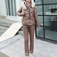 thumbnail image 2 of Womens Ski Suit Clearance 2024 Women's Fashion Winter Keep Warm Ski Suit Loose Coat Trousers Keep Warm Hooded Jacket, 2 of 5
