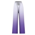 thumbnail image 6 of Cagogo Women Plus Size Wide Leg Flowy Pants with Pockets Tie Dye Casual Loungewear Long Drawstring Trousers Party Beach Vacation, Purple M, 6 of 6