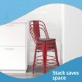thumbnail image 6 of FDW Stacking High Back Bar Stools, Red (Set of 4), 6 of 7