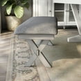 thumbnail image 5 of Furniture of America Moser Padded Fabric Gray and Antique White Dining Bench, 5 of 9