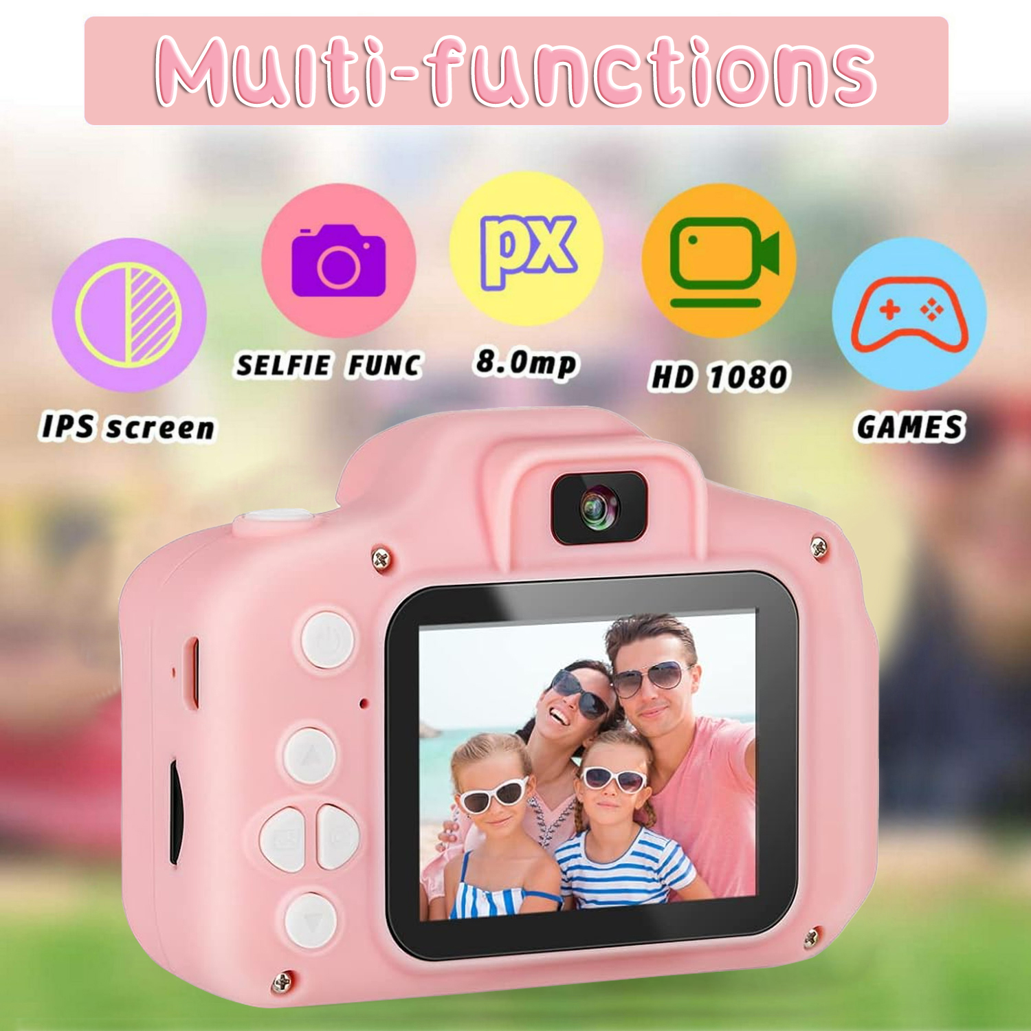 SANMADROLA Kids Camera 1080P Pink Age 3-9 photo 2