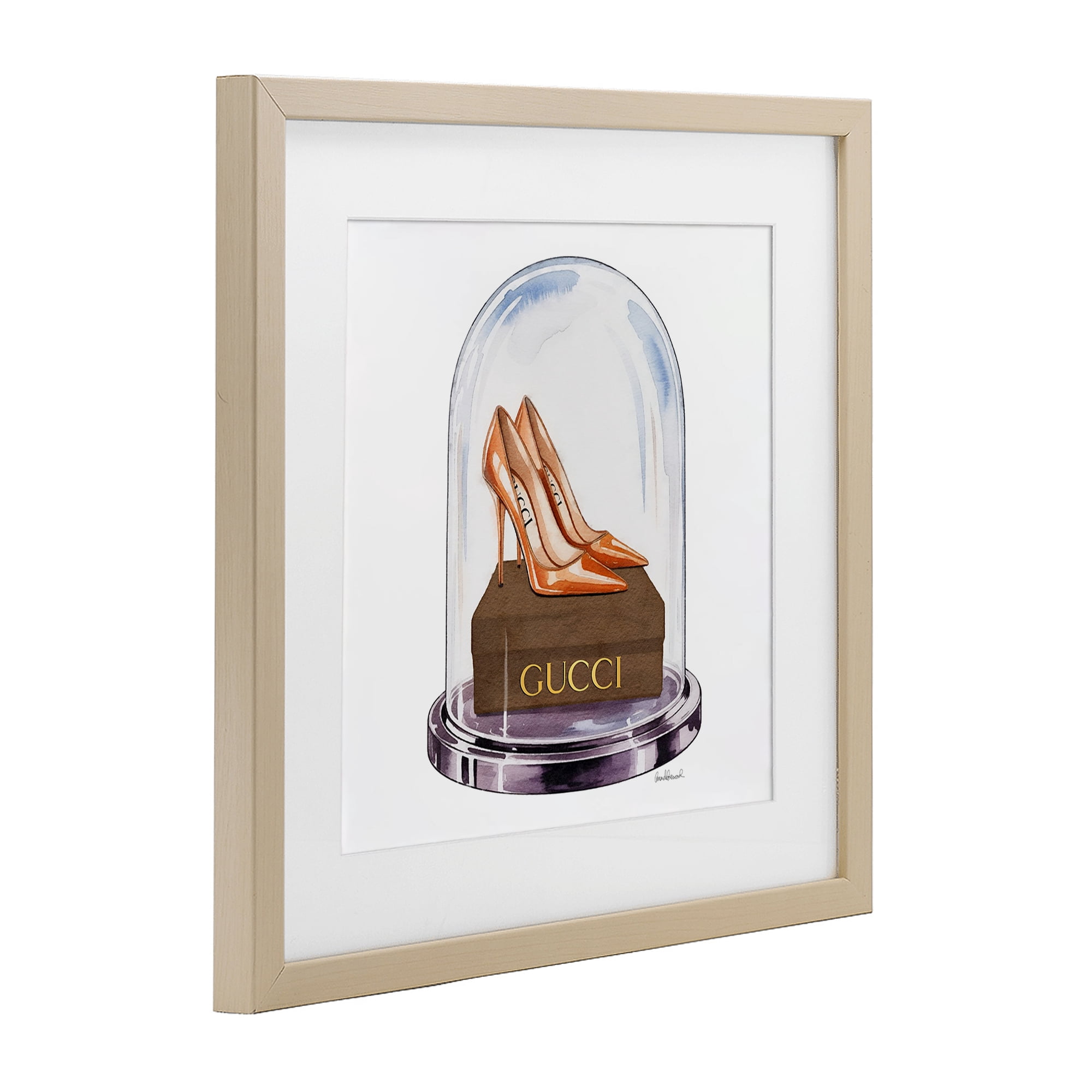 Stupell Industries Satin Heels in Bell Jar Birch Framed Print Under Glass, design by Amanda Greenwood