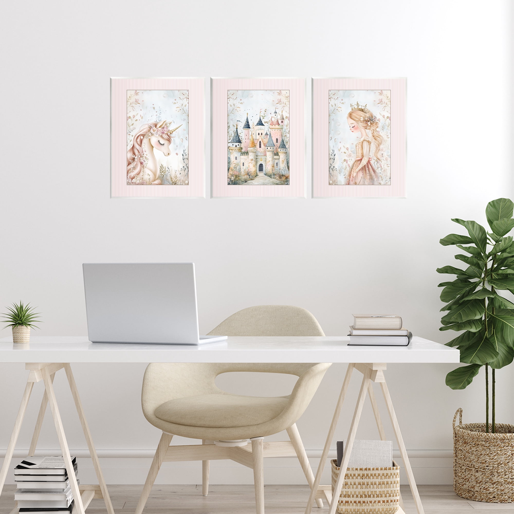 Stupell Industries Fantasy Enchanted Dreams 3 Piece Wall Plaque Art Set, design by Christine Simpson Art